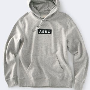 Grey block logo Aeropostale hoodie